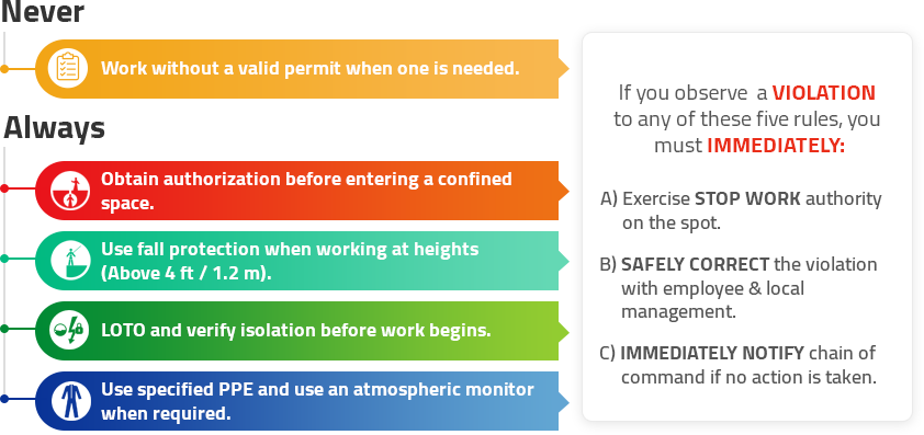 Life Critical Safety Rules Banner